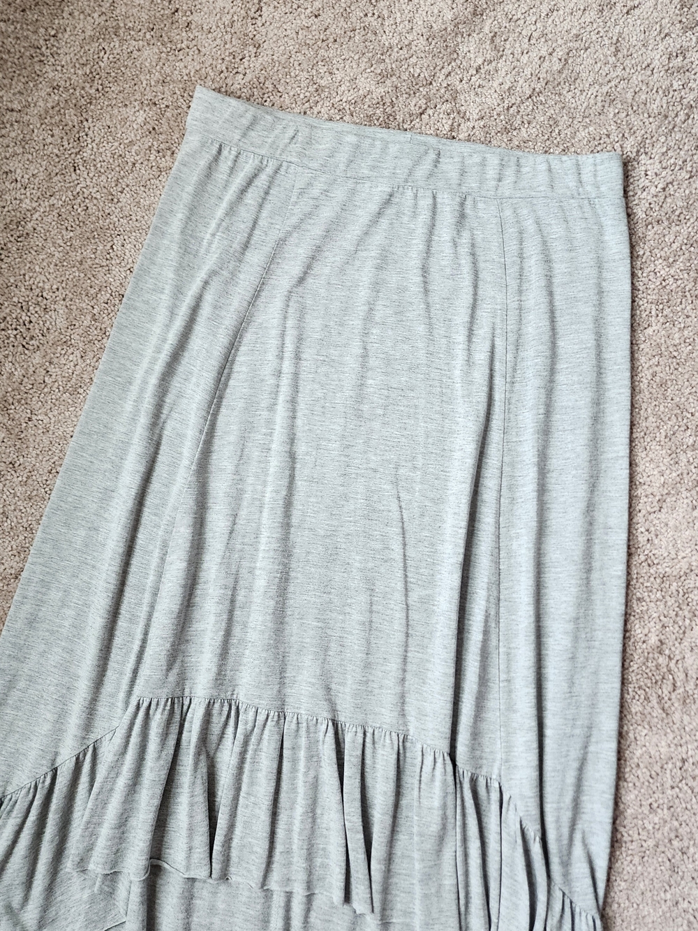 Light Gray Ruffle High-Low Skirt - Picture 12 of 15